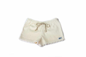 Women’s eco-friendly American made Hemp/organic cotton blend Laced Trim Shorts